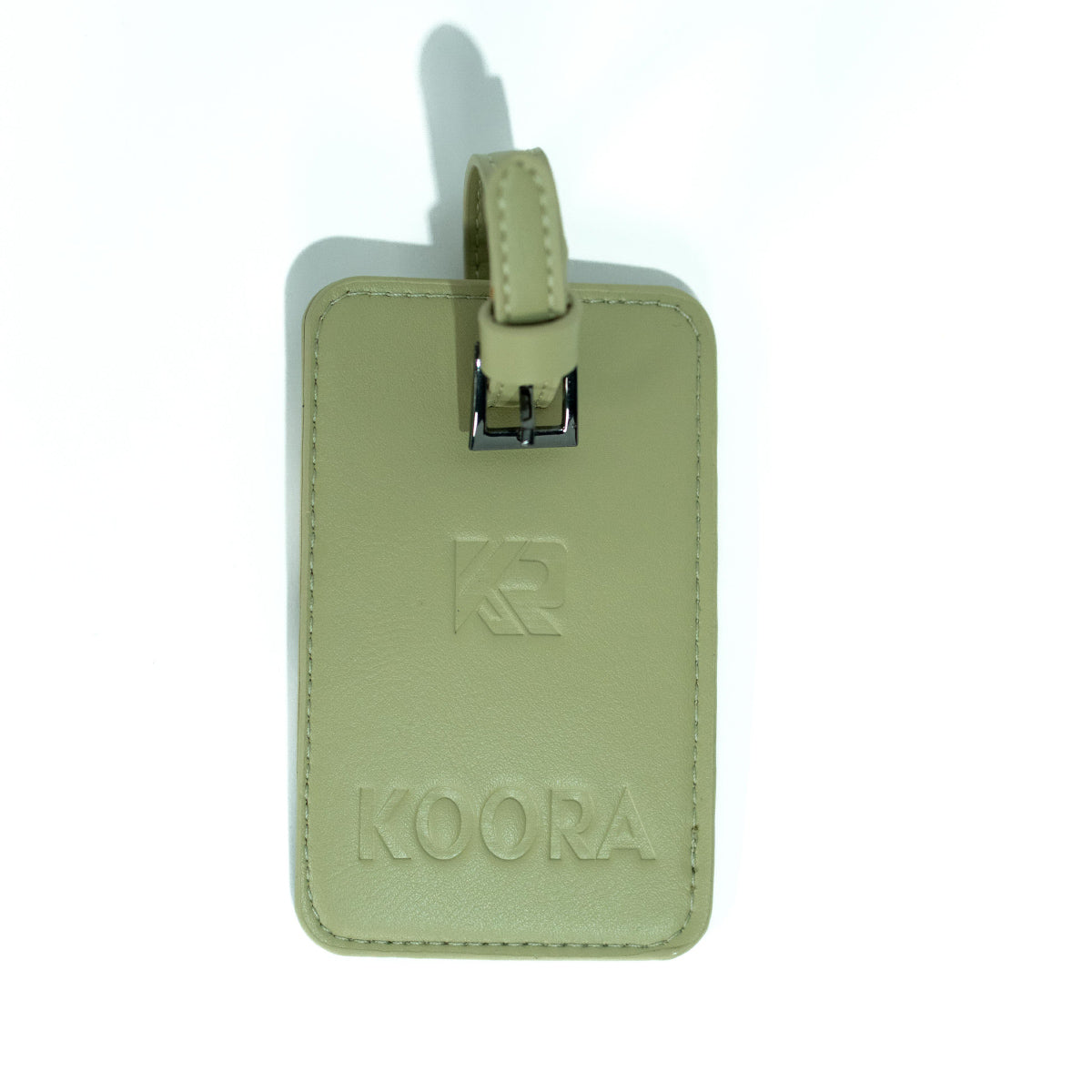 Leather Luggage Tag Sage Green By Koora