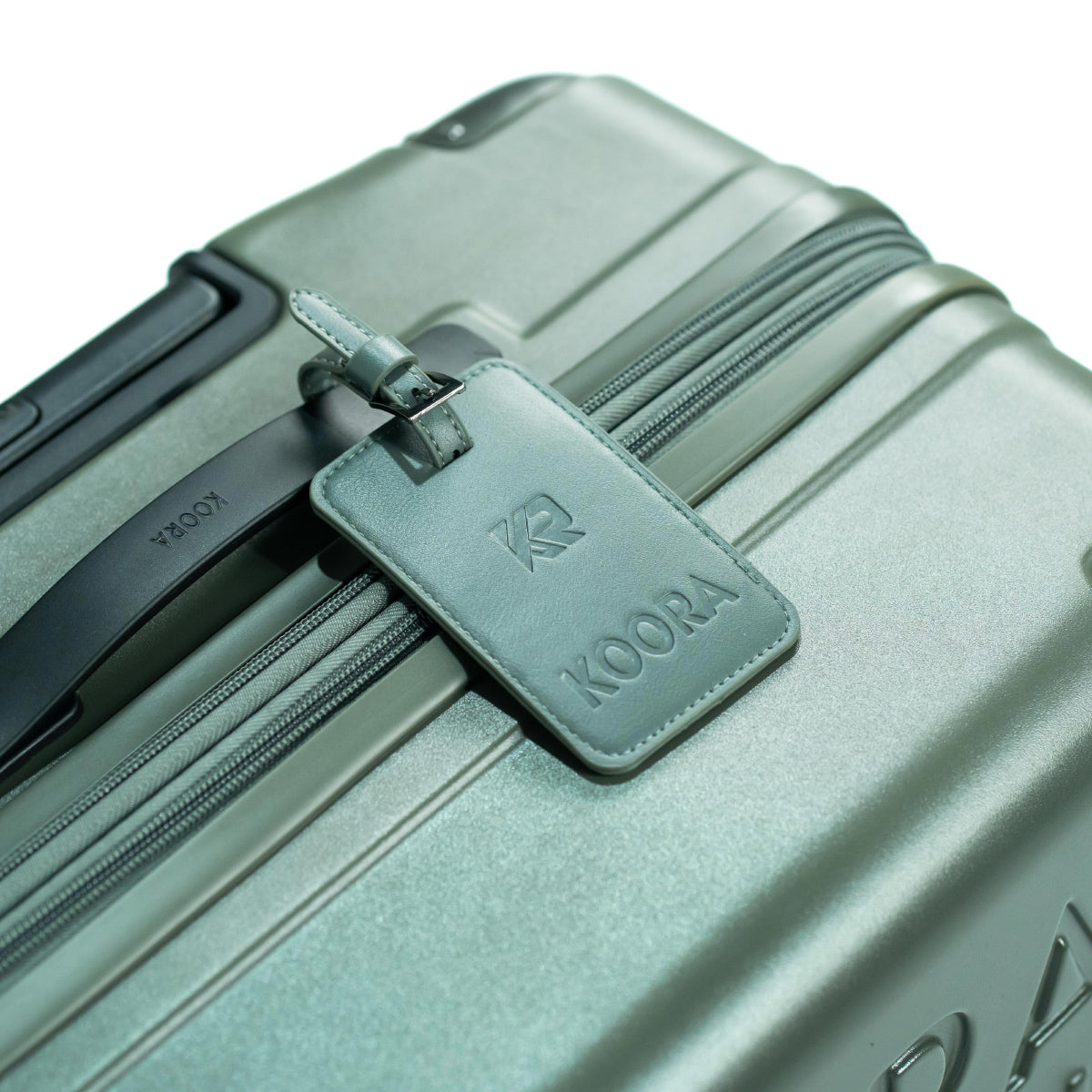 Leather Luggage Tag Muted Olive by Koora