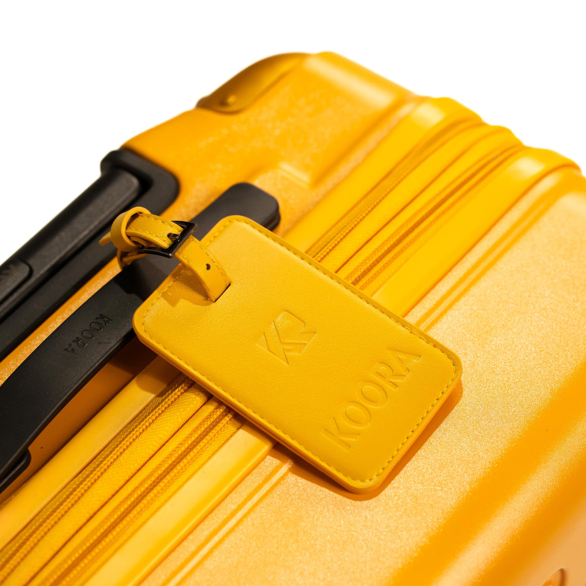 Leather Luggage Tag Golden Yellow