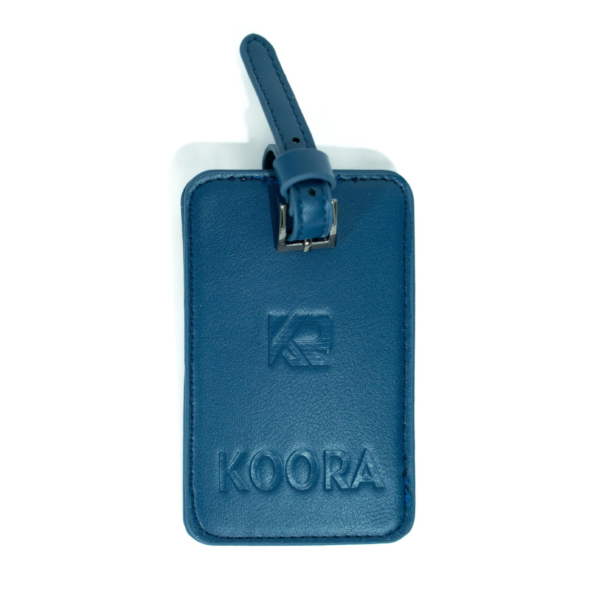 Leather Luggage Tag Blue Grey By Koora