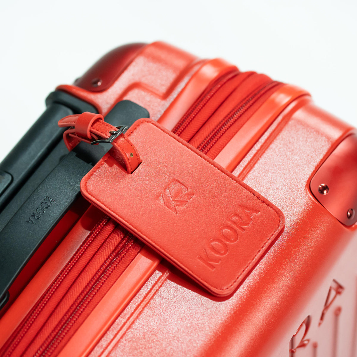 Leather Luggage Tag Red