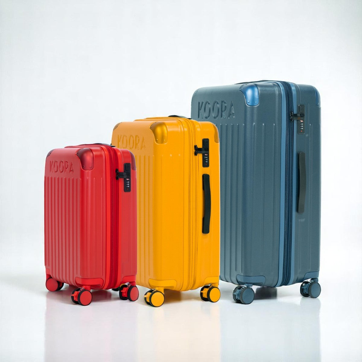 Eco Lite Expandable 3-Piece Luggage Set- Red | Blue | Yellow