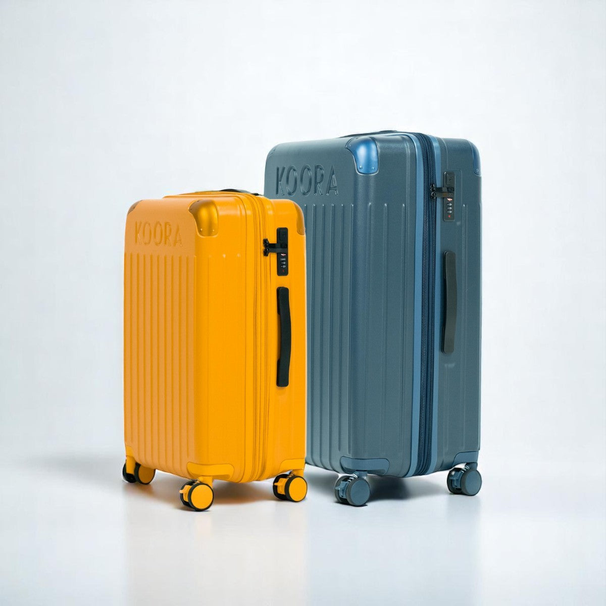 Eco Lite Expandable 2-Piece Checked-In Luggage Set- Blue | Yellow